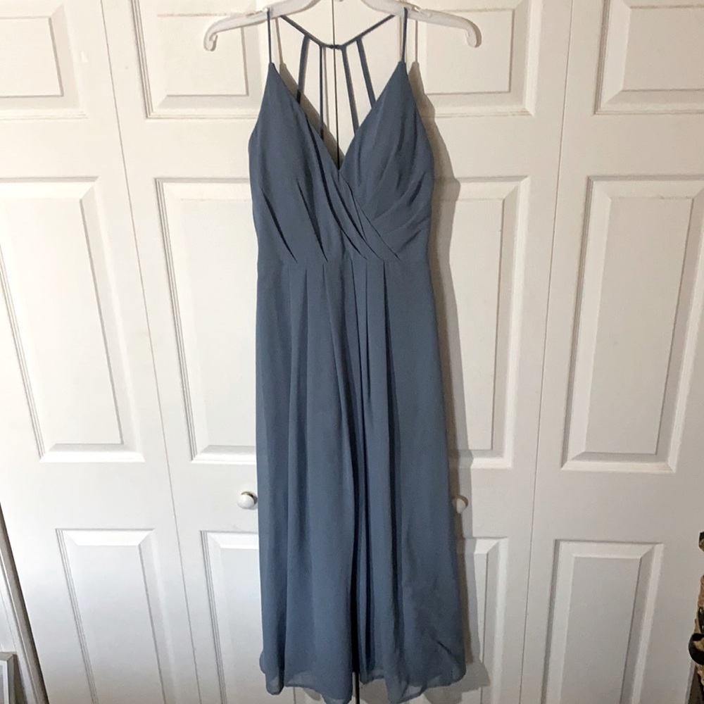 Bill levkoff size 4 slate gray bridesmaids dress